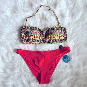 Forever21-multi color 2 piece bikini set